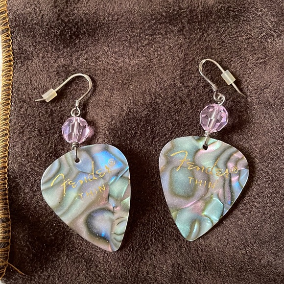 Jewelry - Guitar pick earrings.